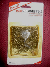 SEW-IT 1500 Straight Pins Nickel Plated Steel #12372 sz 3/4" length VNTG in pkg