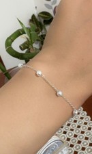 Elegant Simple S925 Sterling Silver Pearl Bracelet