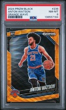2024 PANINI PRIZM BLACK ORANGE WAVE #238 ANTON WATSON 16/60 PSA 8