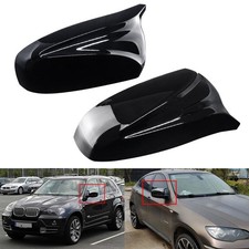 1 Paar Au�enspiegel Spiegelkappe Geh�use Schwarz Gl�nz F�r BMW X5 E70 X6 E71,E7