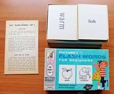 1963 MILTON BRADLEY "PICTURE FLASH WORDS FOR BEGINNERS" SET NO. 9508