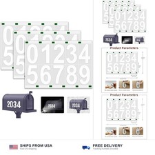 Reflective Mailbox Numbers Sticker, 3 Sets Large 0-9 Self Adhesive Vinyl Wate...