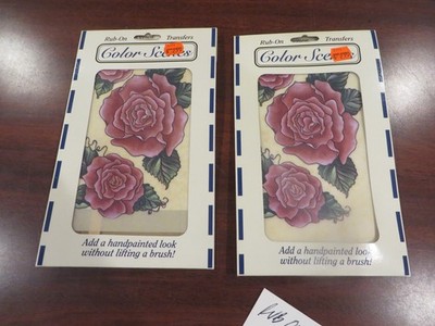 COLOR SCENES RUB ON TRANSFERS 2 PACKS CHARTPAK NEW # CS003 ROSES