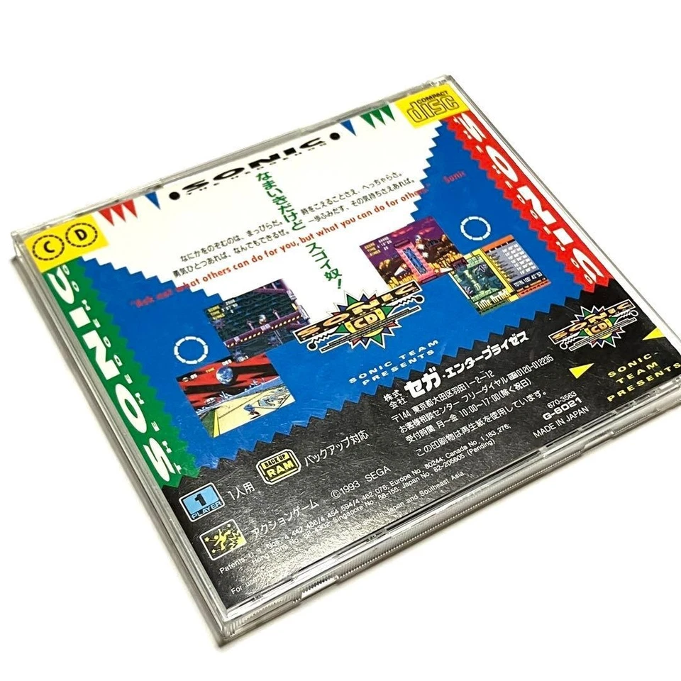 Sonic the Hedgehog CD Sega Mega CD 1993 Japan Import Rare Authentic Game Tested - Image 2 of 4