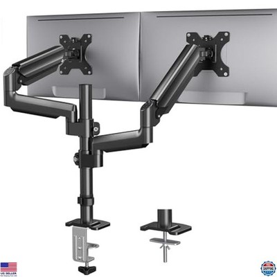 Dual Monitor Mount for 32'' Screens, Adjustable Arm, VESA 75/100mm, Tilt/Swivel