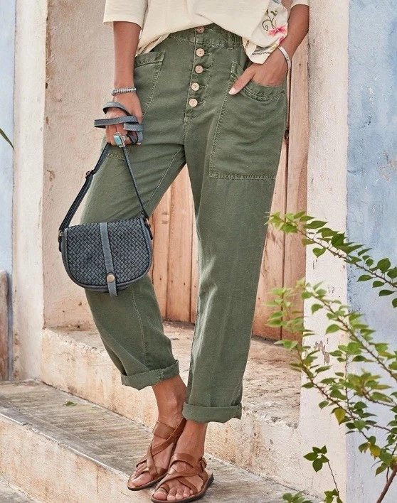 NEW! Sundance Catalog Womens RIVERA Straight Leg High Rise SAGE Green Pants 6
Opens in a new window