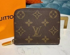 Louis Vuitton Monogram Zippy Zip Around Wallet Coin Purse Brown