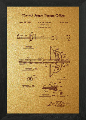 65 Fechtschwert Patent 1 gerahmtes Wandbild Poster Leinwanddruck Bild