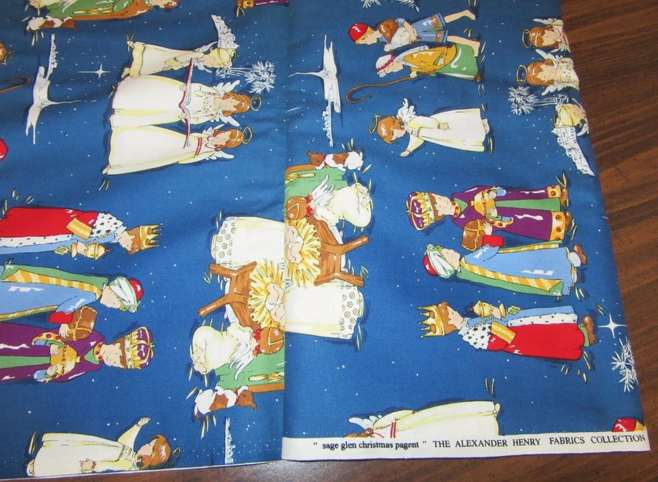 VTG Fabric Sage Glen Christmas Pagent 2004 Nativity Alexander Henry 5+ Yd x 44" - Image 2 of 4