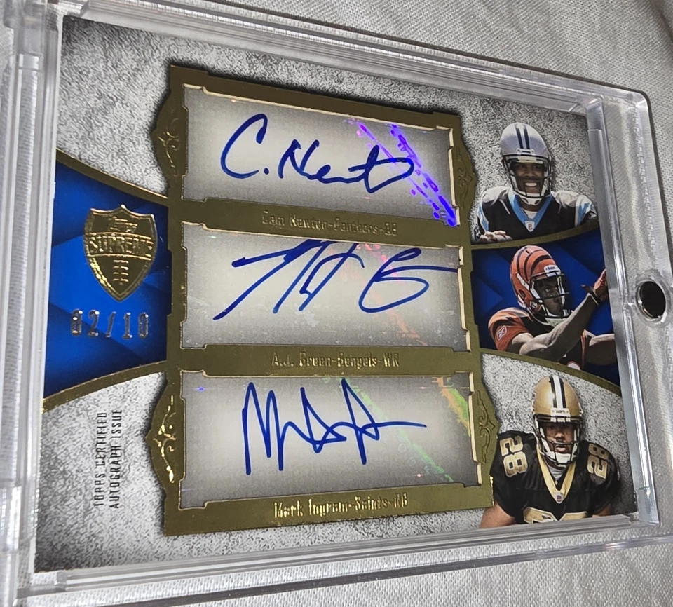 2011 Cam Newton Auto / AJ Green / Mark Ingram Triple RC AUTO Topps Supreme /10 - Imagem 2 de 4