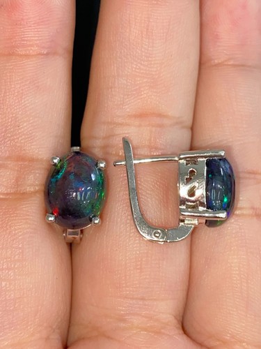 NATURAL BLACK OPAL 9X11 STERLING SILVER 925 SET - 第 6/14 張圖片