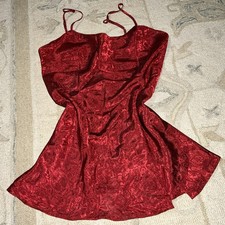 Vintage Y2K Victoria's Secret Red Slip Dress Nightie Chemise Paisley Large