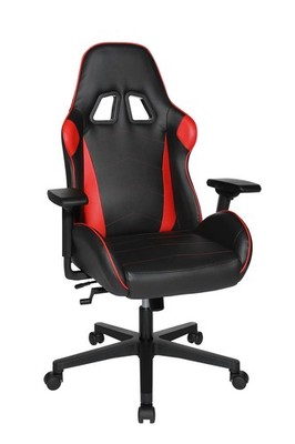 Gaming Chair Bürostuhl SPEED CHAIR 2, Kunstleder Schwarz Rot, Top Star