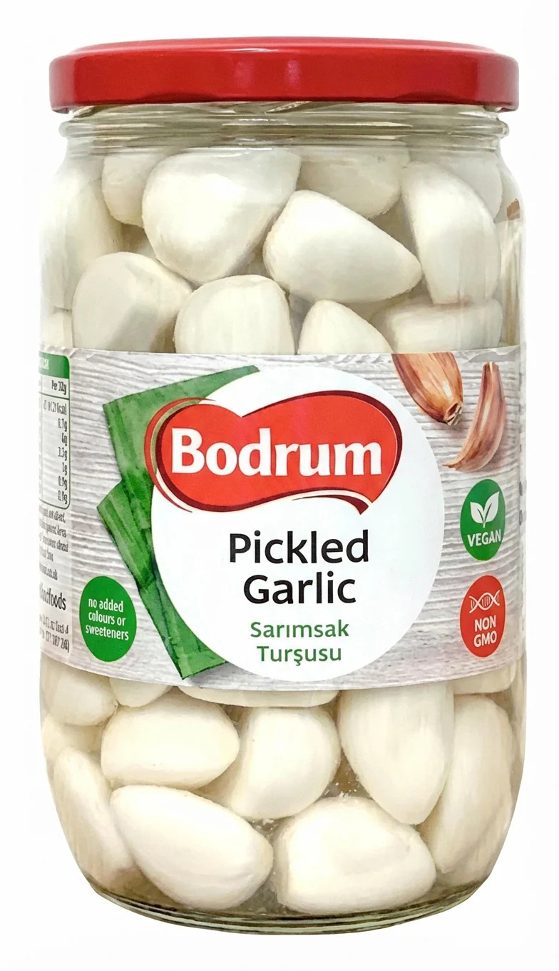 Bodrum Pickled Garlic with Vinegar 700g UK Turkish Condiment