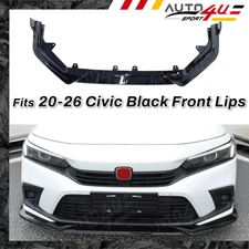 For 2020-2026 Honda Civic Gloss Black Front Bumper Lip Car Spoiler Splitter