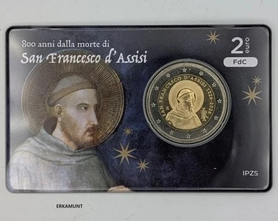 2 Euro Italien 2026  "ASSISI" in coincard - Bild 1 von 2