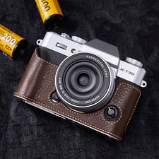 For Fujifilm XT30/XT30II/XT30III Case Genuine Leather Half Case Bag Cover Coffee
