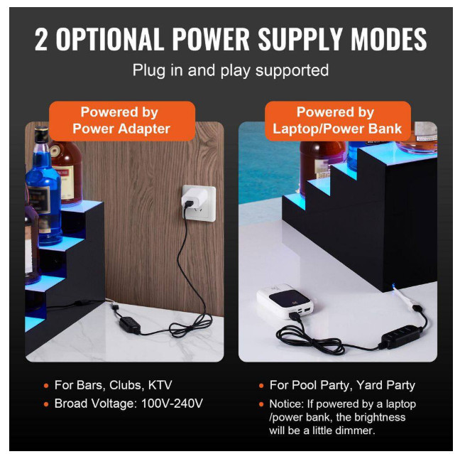 Vevor 4-Tier LED Lighted Liquor Bottle Display 9.5 in. H x 16 in. W