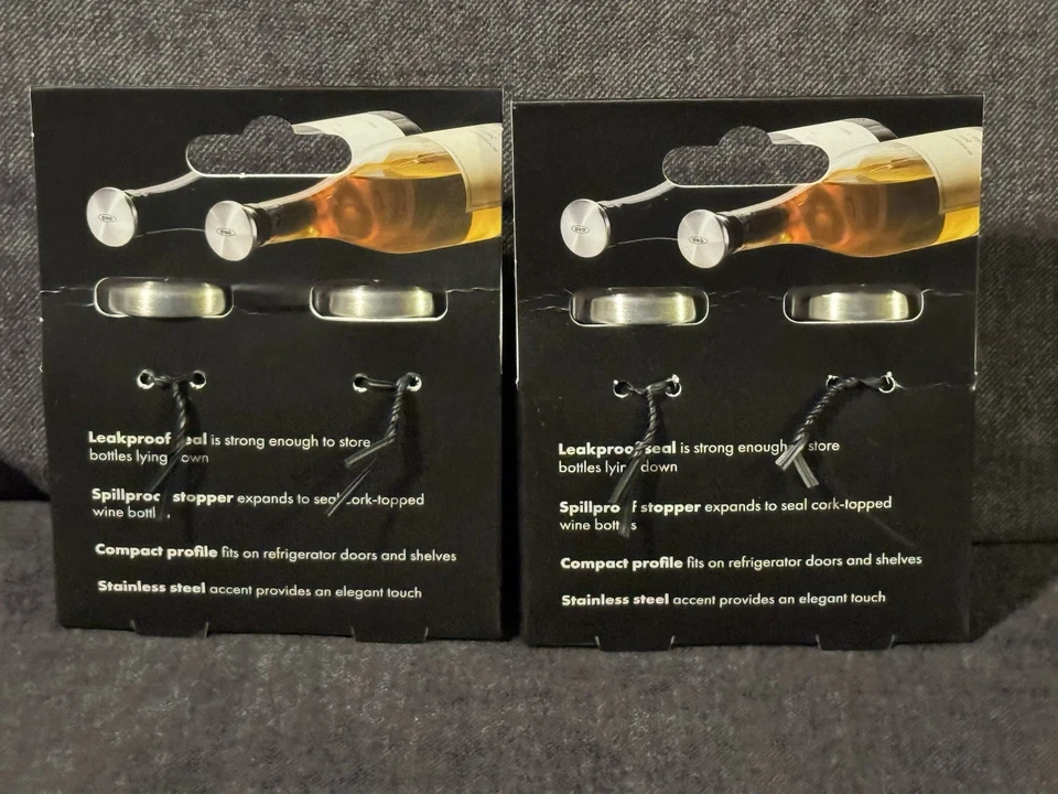 NUEVO OXO Softworks 2 Piezas Silicona Antiderrames Tapones para Botella de Vino x2 NUEVO 4 Tota Foto 4 de 4