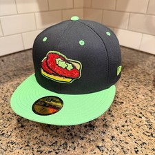 Nashville Sounds Hot Chicken MiLB New Era 59FIFTY Cap Hat 7 1/2 Black Green New