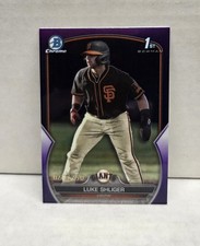LUKE SHLIGER 2023 Bowman Draft Chrome PURPLE REFRACTOR ~ Giants RC #'d /250