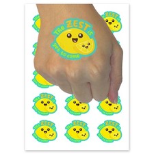 The Zest Is Yet to Come Lemon Temporary Tattoo Fake Body Art