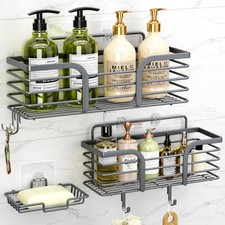 Shower Caddy, Shower Organizer with Soap Holder and Hooks, Rustproof Shower S...