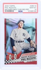 Phil Rizzuto New York Yankees 2020 Topps Decades' Best #DBC-10 #2/10 PSA 10 Card