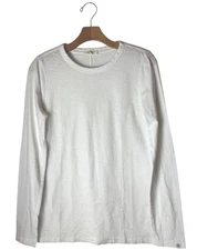 Rag & Bone Shirt Women Medium White Organic Pima Cotton Long Sleeve Tee Preppy