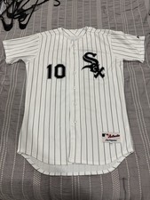 Majestic Chicago White Sox #10 Alexei Ramirez Autographed Jersey 44 Pinstripe