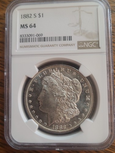 1882 S Morgan Silber Dollar MS64 NGC unbekannt VAM