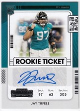 2021 Panini Contenders Rookie Ticket JAY TUFELE 199 Jacksonville Jaguars RC Auto