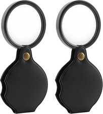 20X Pocket Magnifier, 2Pcs Mini Folding Magnifying Glass for Reading and Inspect