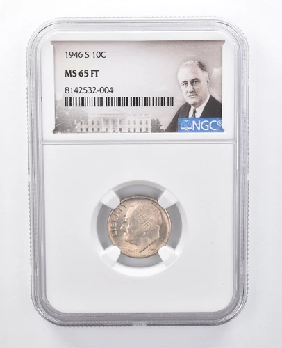 1946-S Roosevelt Dime MS65 FT NGC Beautiful Sheen *7966