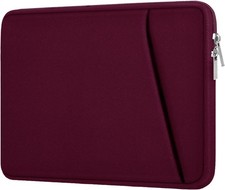 Durable 14" Laptop Sleeve, Shockproof Protective Case, Carrying Bag, Wine Red