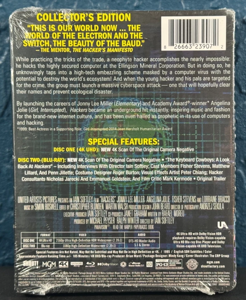 Hackers (1995) (4K UHD/BD) Limited Edition Steelbook - Shout! Factory - New - Image 2 of 4