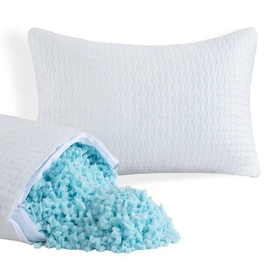 Extra Firm Shredded Memory Foam Pillows for Sleeping Queen Size Bed