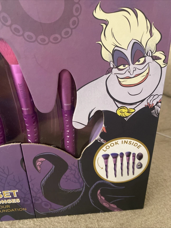Juego de brochas y mezcladoras de maquillaje Disney Villians Ursula - Nuevo en caja 7 piezas Foto 4 de 4