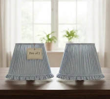 Set of 2 - 16 inch / 40cm straight empire premium softback lampshade in cotton