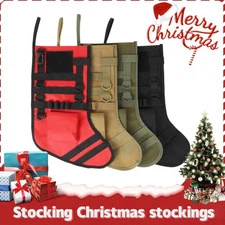 Tactical Christmas Stocking MOLLE Webbing Handle Pocket Christmas Stocking Gift