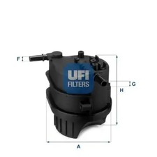 Image of Fuel filter Filter Insert 24.343.00 UFI for PEUGEOT FORD CITROËN MAZDA RENAULT