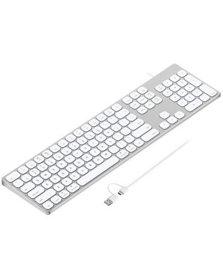 Aluminum USB Wired Keyboard with Numeric Keypad for Apple Mac Pro
