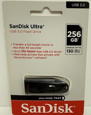 SanDisk Ultra USB 3.0 Flash Drive 256GB LOT OF 4