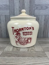 Vintage Thornton's Special Toffee Ceramic Storage Jar with Lid - Kitchen Display