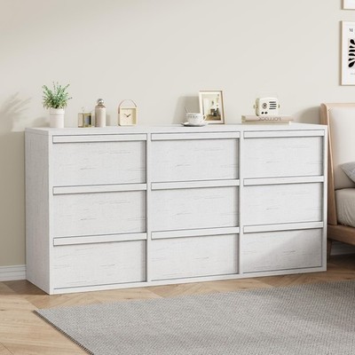 Dresser for Bedroom with 9-Drawer, 59'' Wide Modern Chest of Drawers for Bedroom