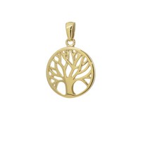 Baum Des Lebens Ø 14Mm KettenanhäNger 375 Gelb Gold Gelbgold Lebensbaum 4925