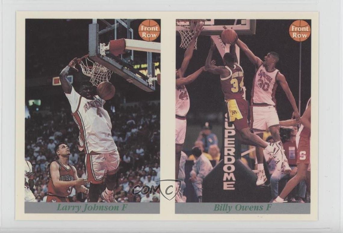 1991-92 Front Row Premier Promo /20000 Billy Owens Larry Johnson Rookie RC 0f8