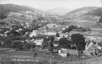 BERLIN, NY, TOWN & COUNTRYSIDE OVERVIEW, AUSTIN REAL PHOTO POST CARD ~ c.1910-20
