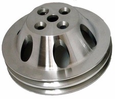 Aluminum For Chevy Bb Water Pump Pulley 2 Groove Short Swp - Polished Aluminum For Chevy Bb Water Pump Pulley 2 Groove Short Swp - Polished
