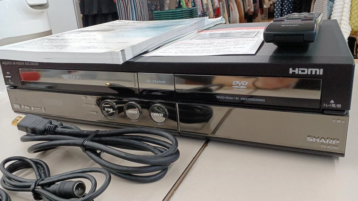 動作品シャープ HDD/DVD/VHS一体型レコーダー DC-ACV52 DV-ACV52｜シャープ 250GB HDD搭載ビデオ一体型DVDレコーダー